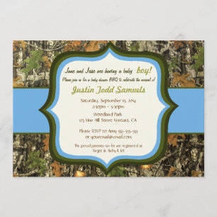 Hunting Camo Baby Boy Shower Invitation Kaart
