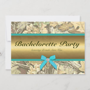 Hunting Camo Bachelorette Party Invitation Kaart