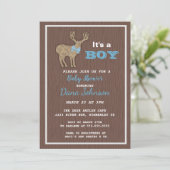 Hunting Deer Boy Baby shower Kaart (Staand voorkant)