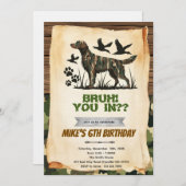 Hunting Dog Birthday Invitation (Devant / Derrière)