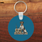Hunting Dog Inter Bird Dog Duck Hunter Camo Retrie Sleutelhanger (Voorkant)