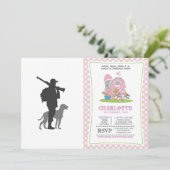 Hunting dog met jager - Kies achtergrondkleur Kaart (Staand voorkant)