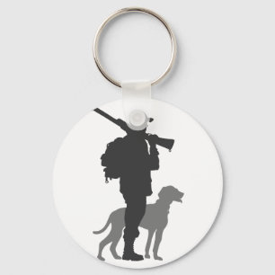 Hunting dog met jager - Kies achtergrondkleur Sleutelhanger