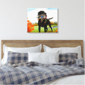 Hunting Dog Painting Wrapped Canvas Afdruk (Insitu (Slaapkamer))