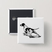 Hunting Dog Vierkante Button 5,1 Cm (Voorkant /achterkant)