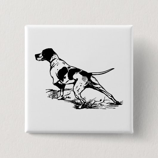 Hunting Dog Vierkante Button 5,1 Cm (Voorkant)