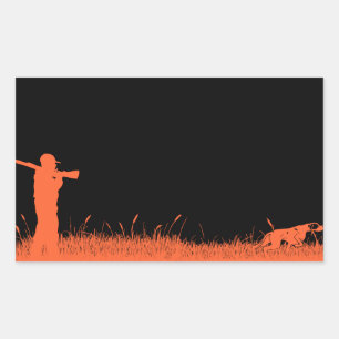 Hunting Dogs Graphic Oranje Pointing Dog Hunter Rechthoekige Sticker