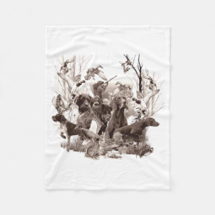 Hunting dogs, Pistolen honden, jachtseizoen Wood W Fleece Deken