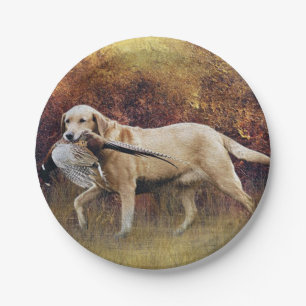 Hunting faasant, Autumn Tapestry Metal Print Coff Papieren Bordje