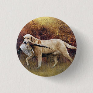 Hunting faasant, Autumn Tapestry Metal Print Coff Ronde Button 3,2 Cm