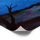 Hunting Hawk Night Moon Poster (Hoek)