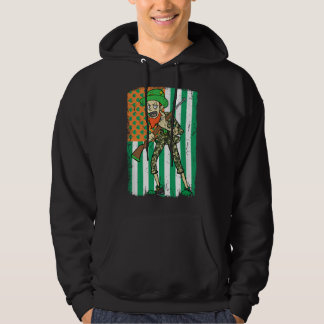 Hunting Leprechaun With Gun St Patricks Day USA Fl Hoodie
