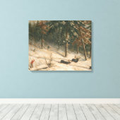 Hunting Moose Canvas Afdruk (Insitu (Houten vloer))