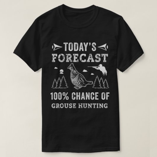 Hunting Ruffed Grouse vogel- grappig voorspelling T-shirt (Design voorkant)