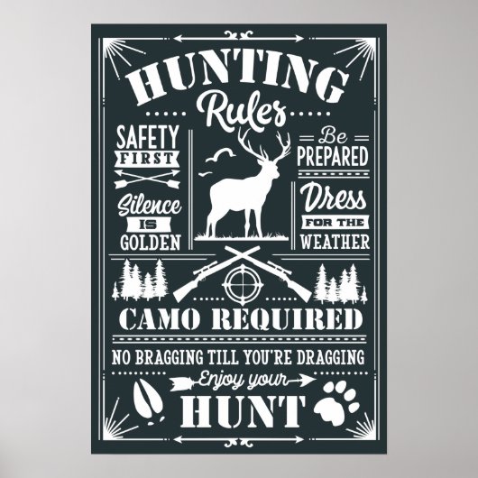 Hunting Rules List Custom Background Poster (Devant)