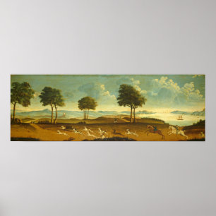 Hunting Scene & Harbour - Amerikaans Poster voor f
