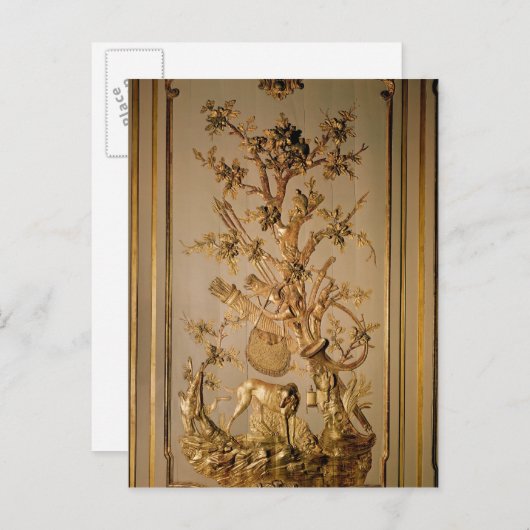 Hunting scène, houtpaneling uit eetkamer briefkaart (Voorkant / Achterkant)