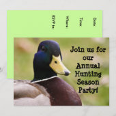 Hunting Season Duck Invitation Kaart (Voorkant / Achterkant)