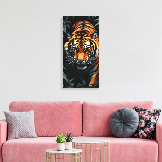 Hunting Tiger Canvas Afdruk (Insitu (Woonkamer))