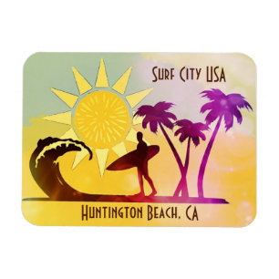 Huntington Beach CA Surf City USA Briefkaart Magneet