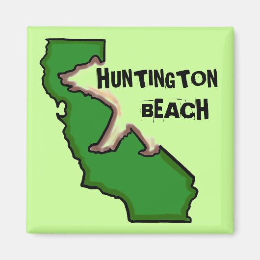 Huntington Beach California groene staat magneet (Voorkant)