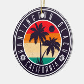 Huntington Beach California Retro Palm Trees 60s Keramisch Ornament (Links)
