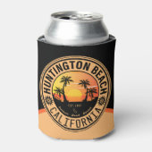 Huntington Beach California Retro Sunset 60s Blikjeskoeler (Blikje Voorkant)