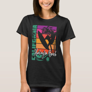 Huntington Beach California Retro Sunset Surfer Du T-shirt