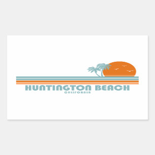 Huntington Beach California Sun Palm Trees Rechthoekige Sticker