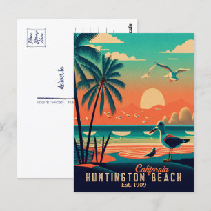 Huntington Beach California Sunset Souvenirs jaren Briefkaart