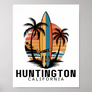 Huntington Beach Californië Surfen Surfer Poster