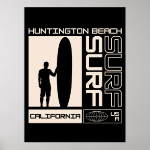 Huntington Beach Californië USA Surfen Poster