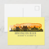 Huntington Beach City Silhouette Briefkaart (Voorkant / Achterkant)