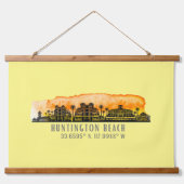 Huntington Beach City Silhouette Hangend Wandkleed (Voorkant)