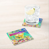 Huntington Beach Epoch Hour Coaster Vierkante Kartonnen Onderzetter (Insitu)