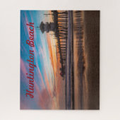 Huntington Beach Pier bij zonsondergang Legpuzzel (Verticaal)