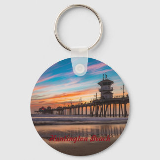 Huntington Beach Pier bij zonsondergang Sleutelhanger