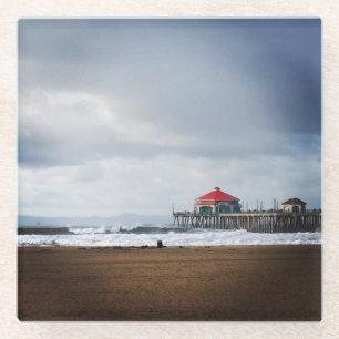 Huntington Beach Pier, CA Glazen Onderzetter