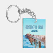 Huntington Beach Pier California Sleutelhanger (Voorkant Links)
