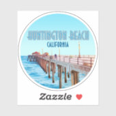 Huntington Beach Pier California  Sticker (Vel)