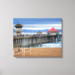 Huntington Beach Pier, Californië Canvas Afdruk