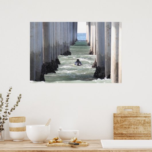 Huntington Beach Pier " Californië Poster (Keuken)