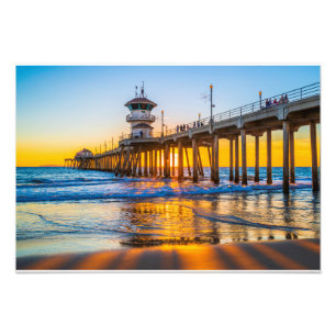 Huntington Beach Pier-foto afdrukken Foto Afdruk