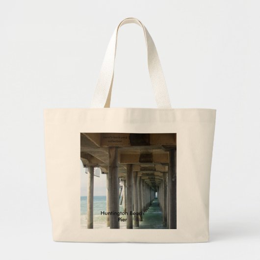 , Huntington Beach Pier Grote Tote Bag (Voorkant)