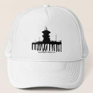 Huntington Beach Pier Silhouette Hoed Trucker Pet