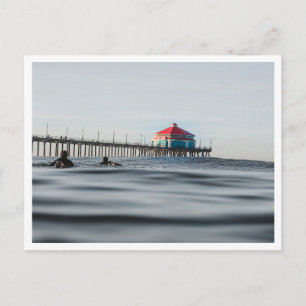 Huntington Beach Pier Surfers bij Ruby's Foto Briefkaart