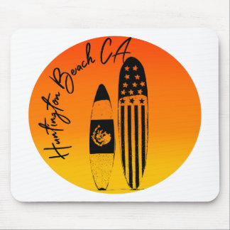 Huntington Beach Surfboards en Zonsondergangen Muismat