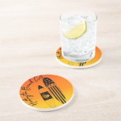 Huntington Beach Surfboards en Zonsondergangen Zandsteen Onderzetter (Zijkant)