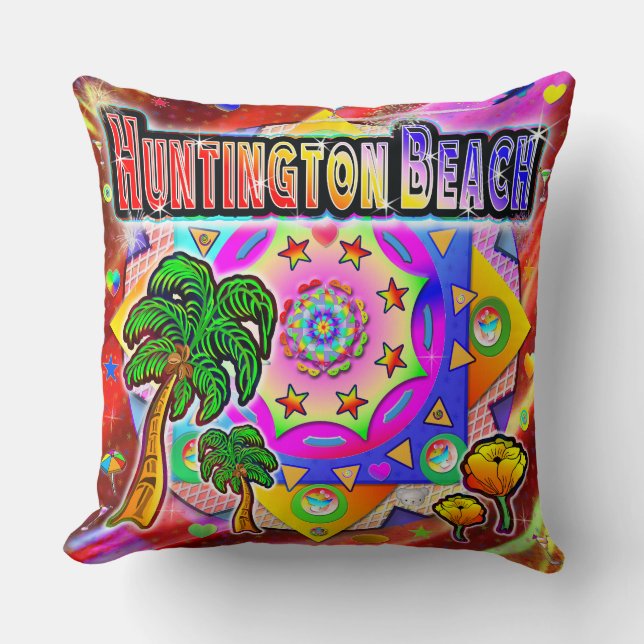 Huntington Beach Tropical Friends Coussin (Recto)