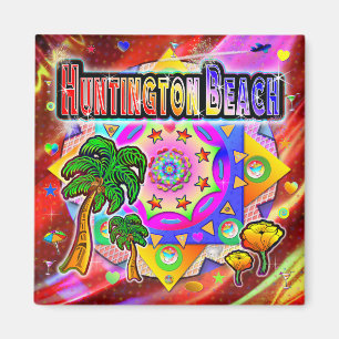 Huntington Beach Tropical Friends Magnet Magneet